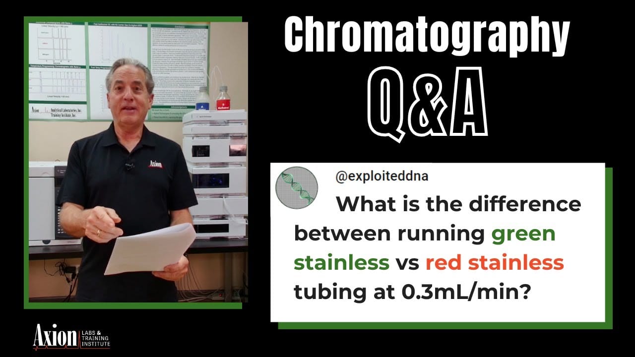 What is the Difference Between Running Green Stainless vs. Red Stainless HPLC Tubing at 0.3 mL/min?